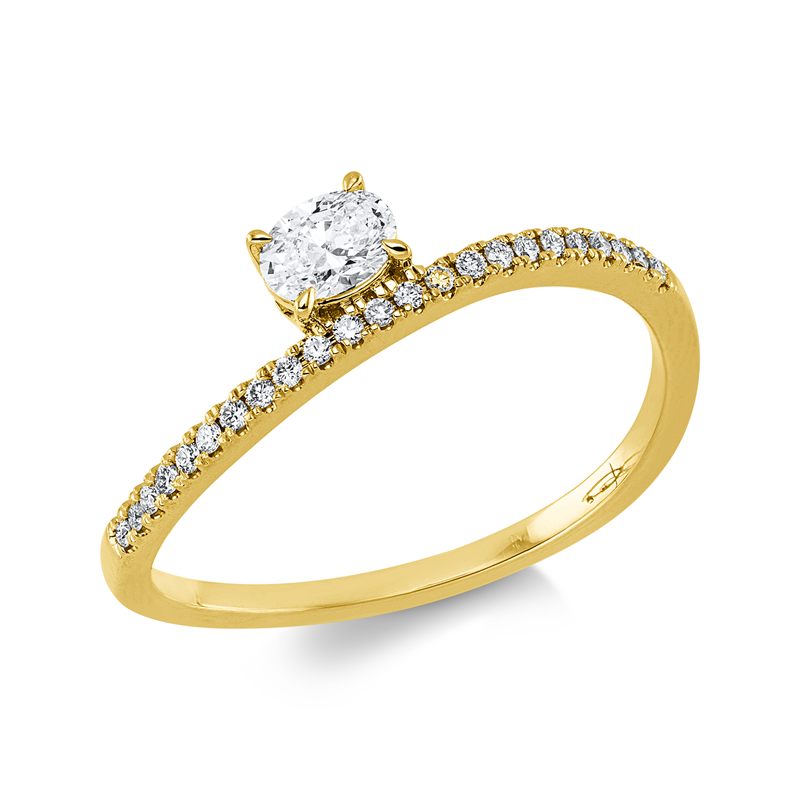 Ring    aus 750/-18 Karat Gelbgold mit 24 Diamanten 0