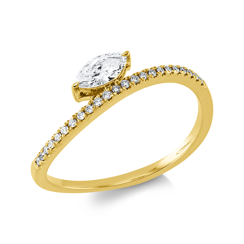 Ring    aus 750/-18 Karat Gelbgold mit 24 Diamanten 0