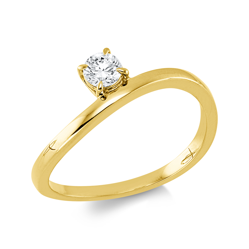 Ring    aus 750/-18 Karat Gelbgold mit 1 Diamant 0