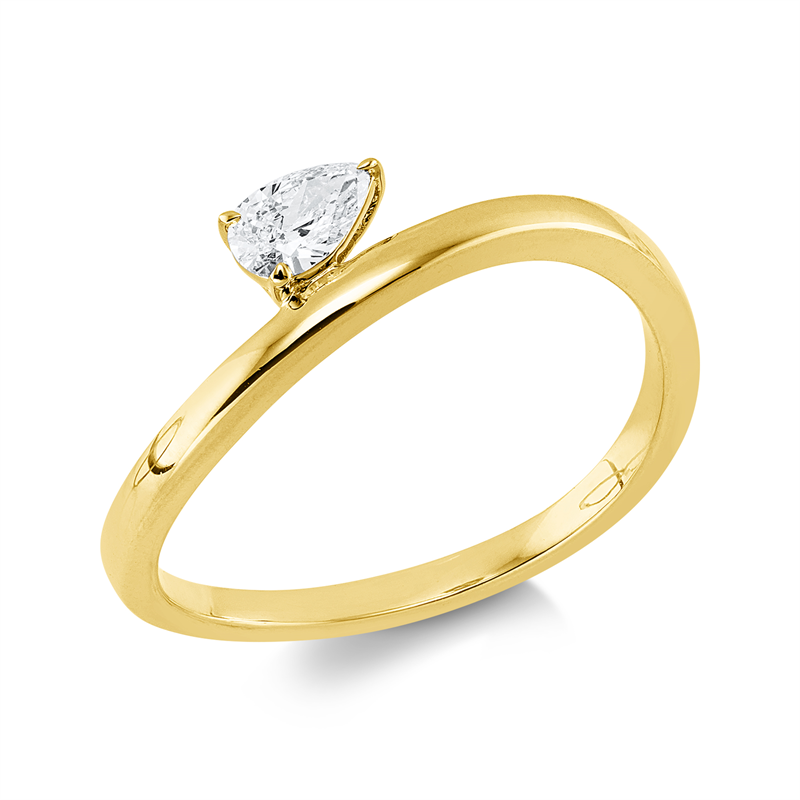 Ring    aus 750/-18 Karat Gelbgold mit 1 Diamant 0