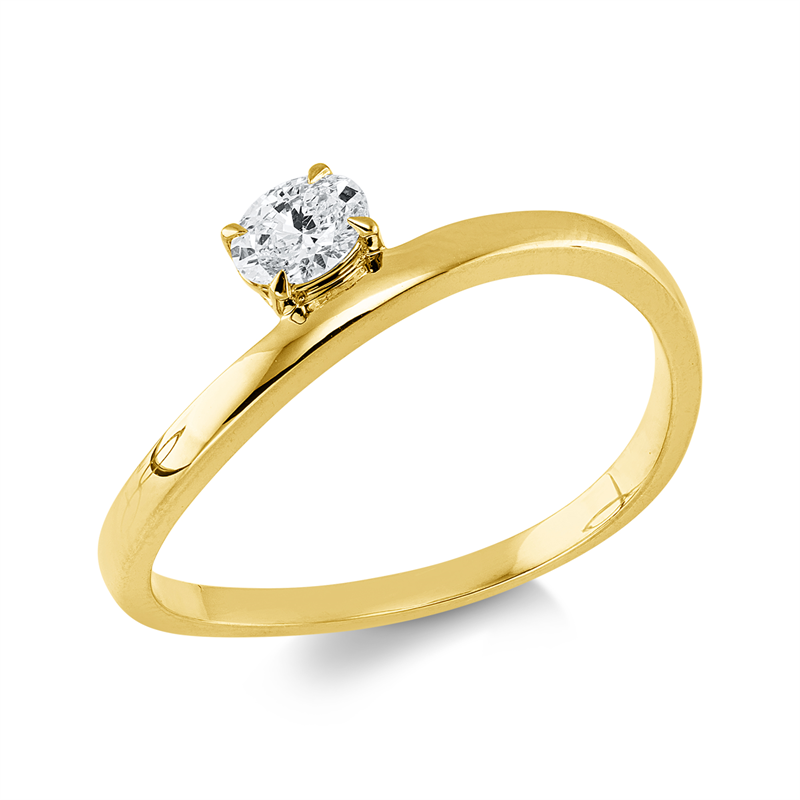 Ring    aus 750/-18 Karat Gelbgold mit 1 Diamant 0
