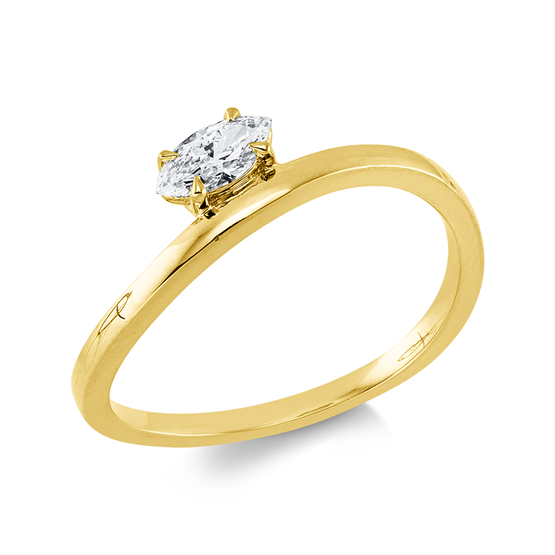 Ring    aus 750/-18 Karat Gelbgold mit 1 Diamant 0