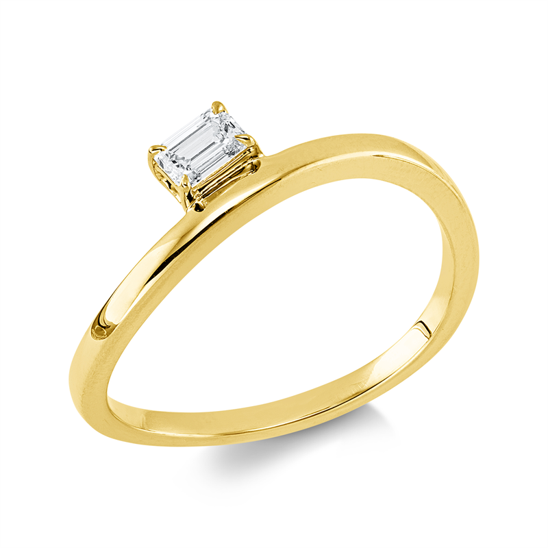 Ring    aus 750/-18 Karat Gelbgold mit 1 Diamant 0