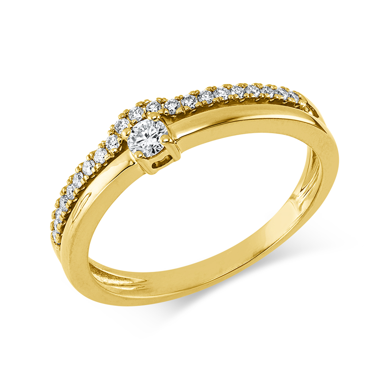 Ring    aus 750/-18 Karat Gelbgold mit 22 Diamanten 0