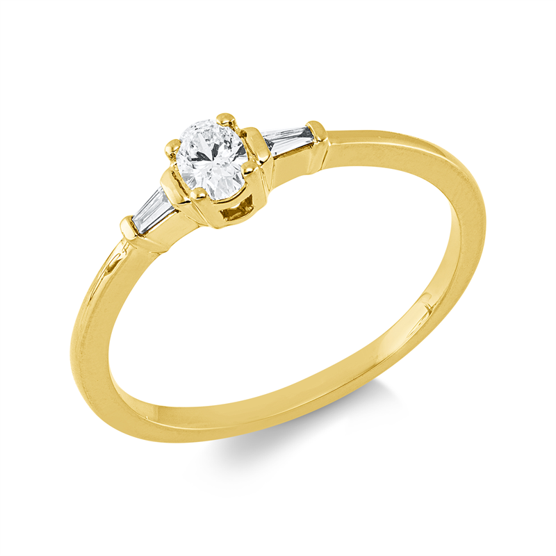 Ring    aus 750/-18 Karat Gelbgold mit 3 Diamanten 0