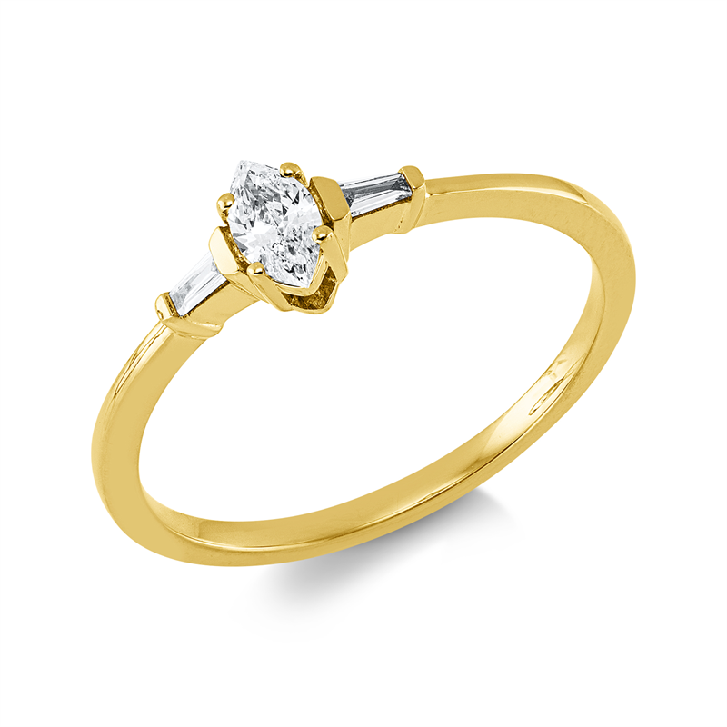 Ring    aus 750/-18 Karat Gelbgold mit 3 Diamanten 0