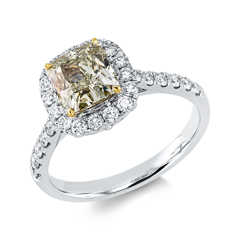 Ring    aus 750/-18 Karat Weißgold / Gelbgold mit 29 Diamanten 2
