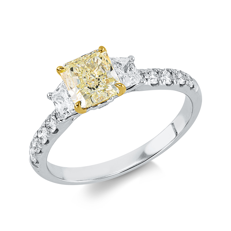 Ring    aus 750/-18 Karat Weißgold / Gelbgold mit 17 Diamanten 1