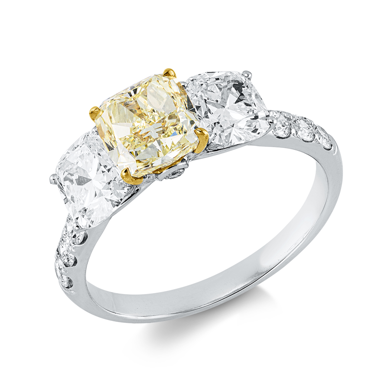 Ring    aus 750/-18 Karat Weißgold / Gelbgold mit 15 Diamanten 3
