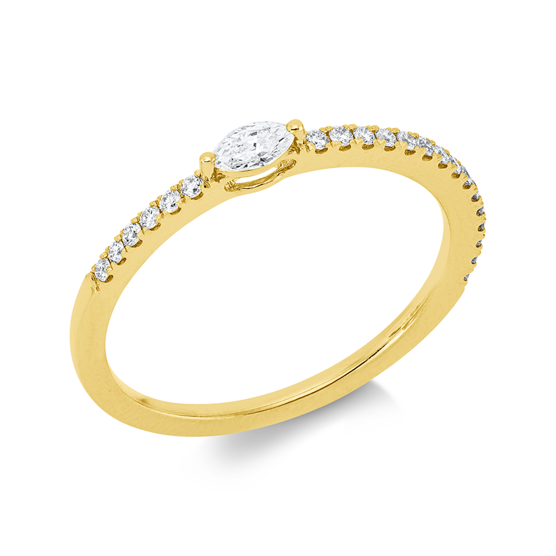 Ring    aus 750/-18 Karat Gelbgold mit 22 Diamanten 0