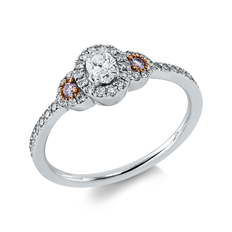 Ring    aus 750/-18 Karat Weißgold / Rotgold mit 47 Diamanten 0