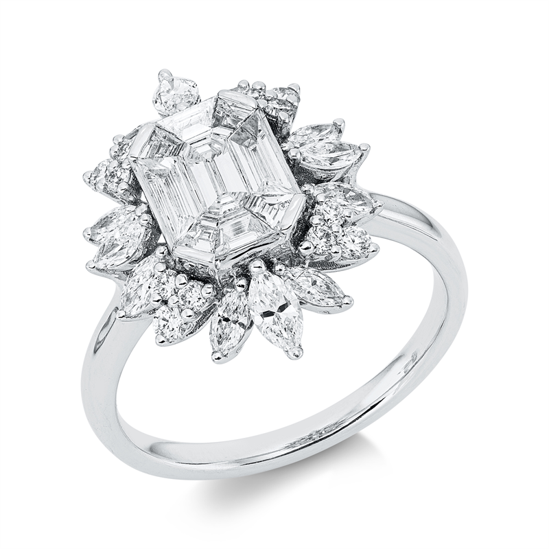 Ring    aus 750/-18 Karat Weißgold mit 33 Diamanten 1