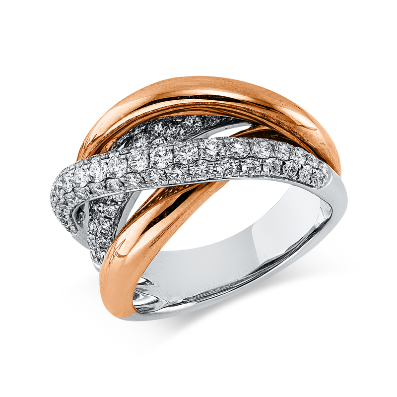 Ring    aus 750/-18 Karat Weißgold / Rotgold mit 104 Diamanten 1