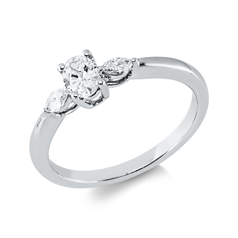 Ring    aus 750/-18 Karat Weißgold mit 3 Diamanten 0