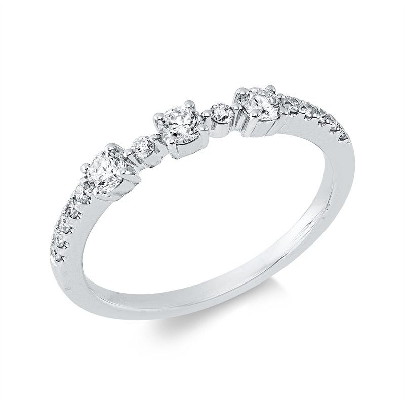 Ring    aus 750/-18 Karat Weißgold mit 15 Diamanten 0
