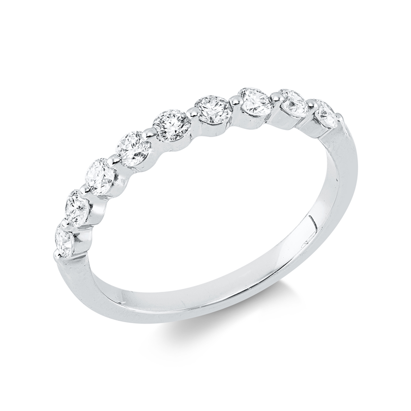 Ring    aus 750/-18 Karat Weißgold mit 9 Diamanten 0
