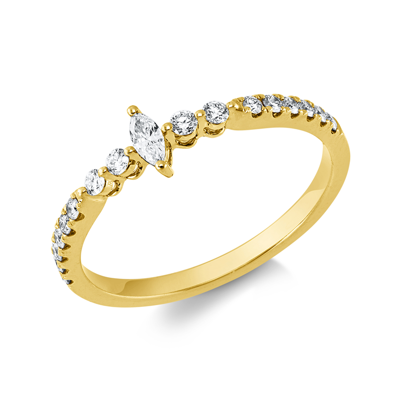 Ring    aus 750/-18 Karat Gelbgold mit 17 Diamanten 0