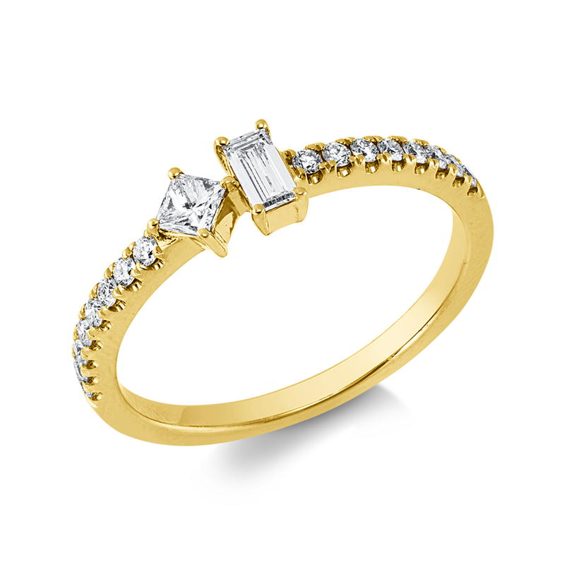 Ring    aus 750/-18 Karat Gelbgold mit 18 Diamanten 0