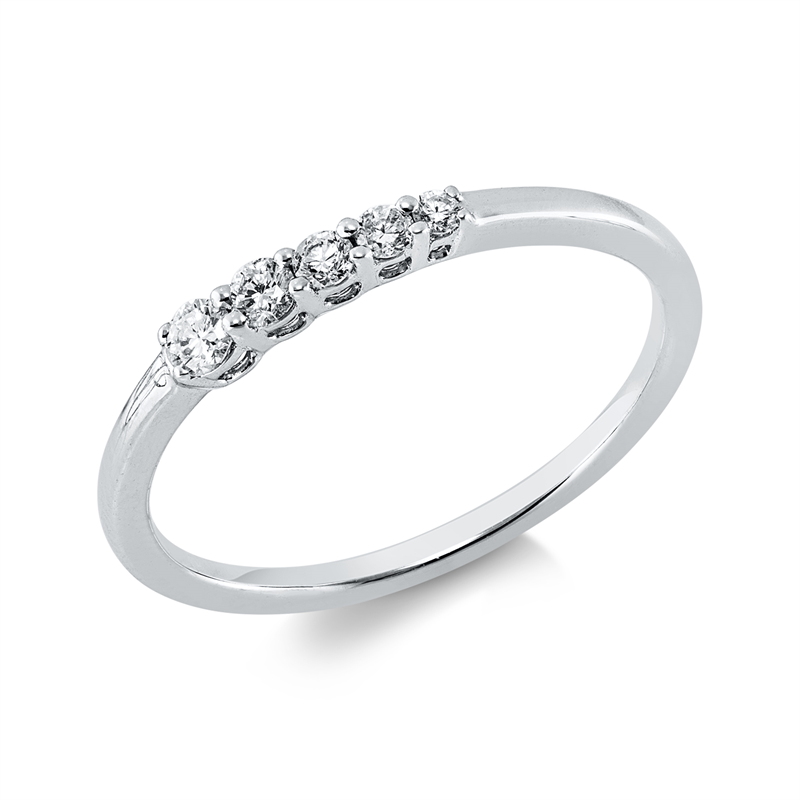Ring    aus 750/-18 Karat Weißgold mit 5 Diamanten 0
