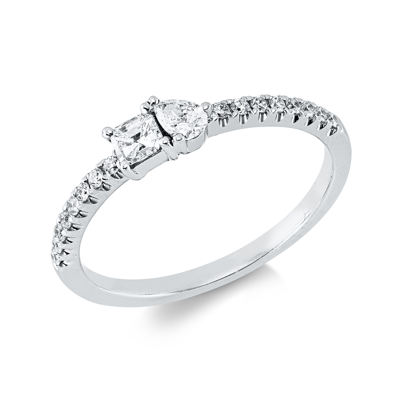 Ring    aus 750/-18 Karat Weißgold mit 18 Diamanten 0