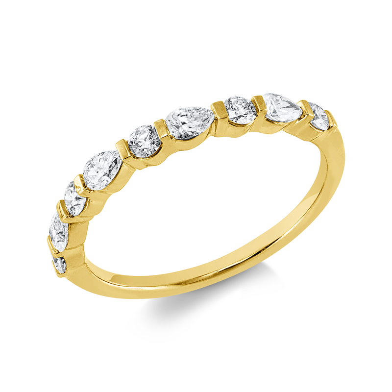Ring    aus 750/-18 Karat Gelbgold mit 9 Diamanten 0