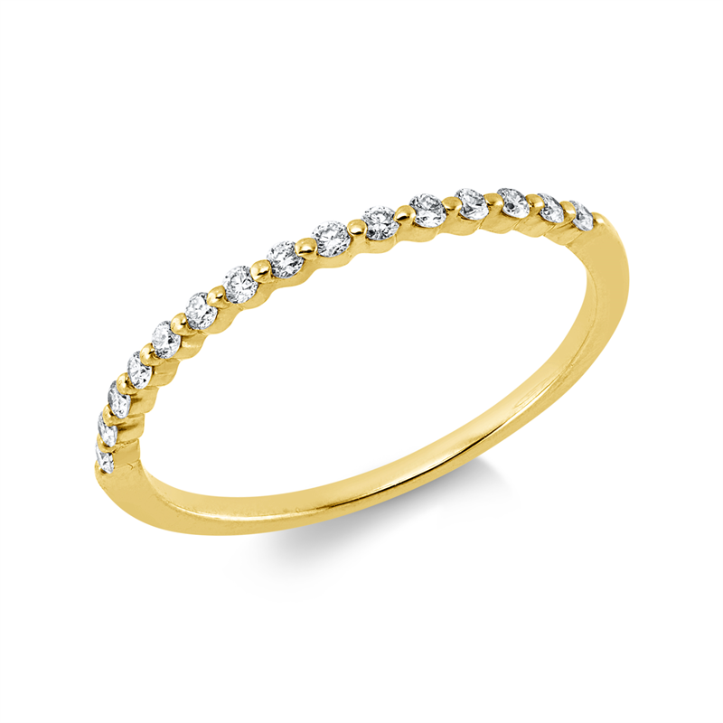 Ring    aus 585/-14 Karat Gelbgold mit 15 Diamanten 0