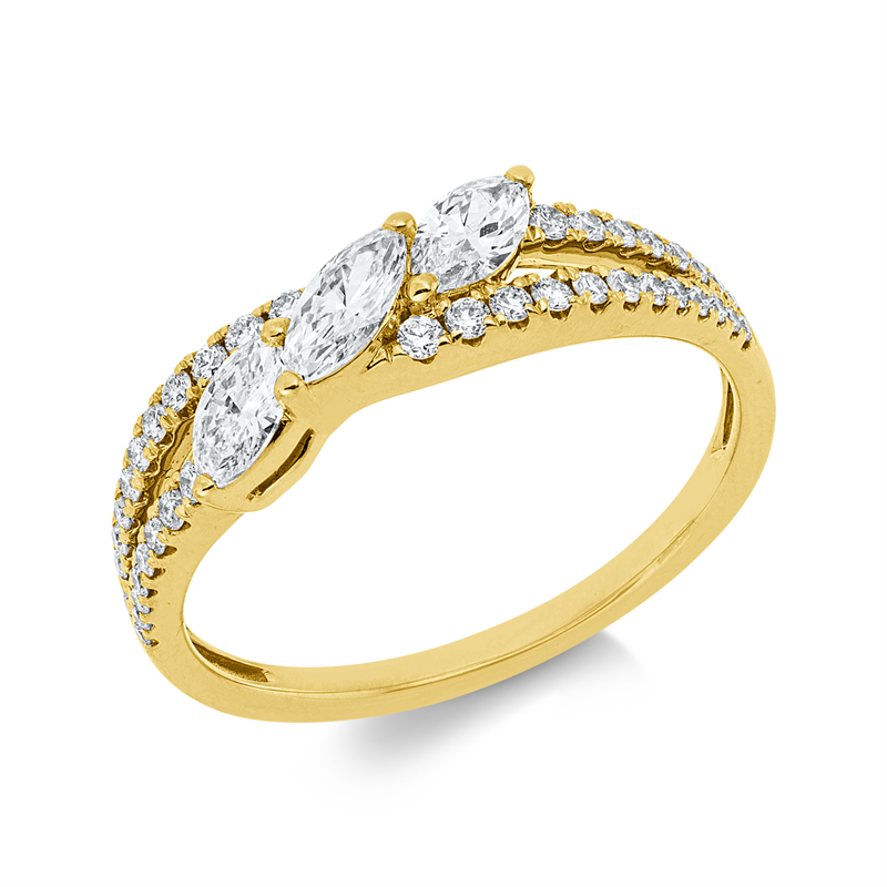 Ring    aus 750/-18 Karat Gelbgold mit 43 Diamanten 0