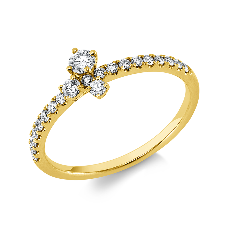 Ring    aus 585/-14 Karat Gelbgold mit 21 Diamanten 0