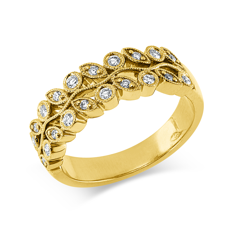 Ring    aus 750/-18 Karat Gelbgold mit 20 Diamanten 0