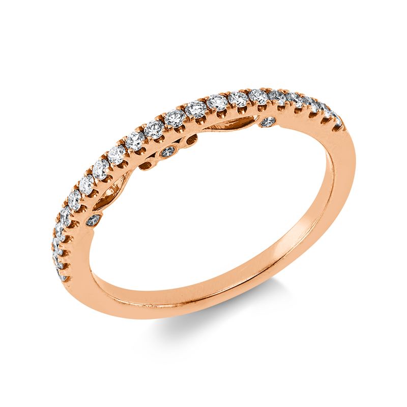 Ring    aus 750/-18 Karat Rotgold mit 27 Diamanten 0