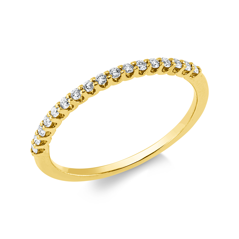Ring    aus 585/-14 Karat Gelbgold mit 17 Diamanten 0