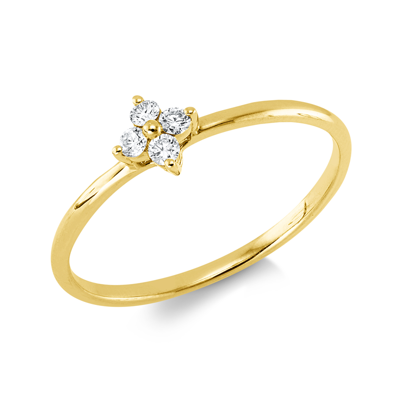 Ring    aus 750/-18 Karat Gelbgold mit 4 Diamanten 0