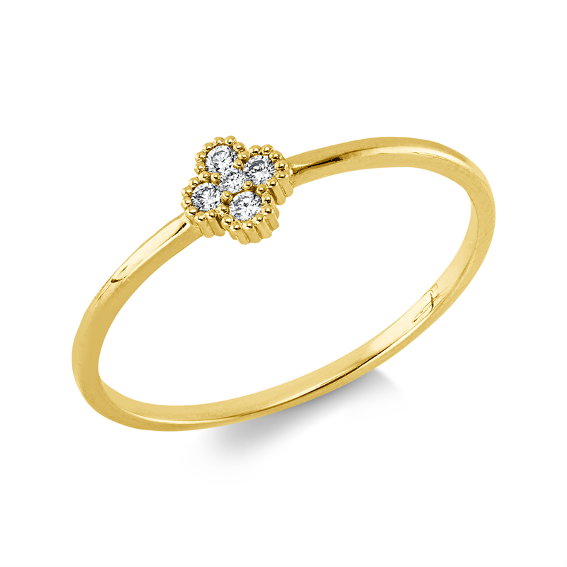 Ring    aus 750/-18 Karat Gelbgold mit 5 Diamanten 0