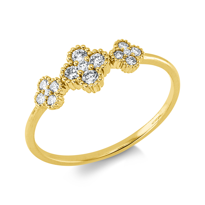 Ring    aus 750/-18 Karat Gelbgold mit 15 Diamanten 0