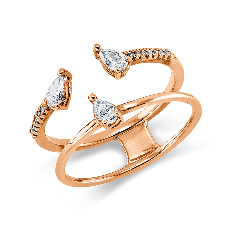 Ring    aus 750/-18 Karat Rotgold mit 18 Diamanten 0