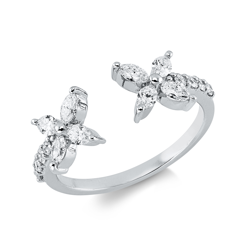 Ring    aus 750/-18 Karat Weißgold mit 16 Diamanten 0
