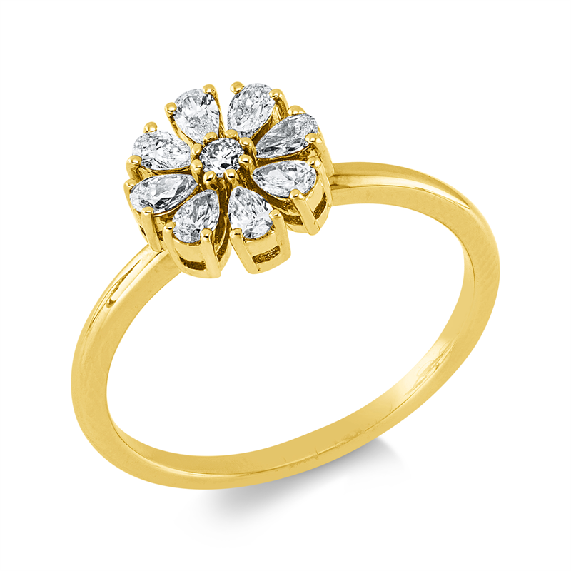 Ring    aus 750/-18 Karat Gelbgold mit 9 Diamanten 0