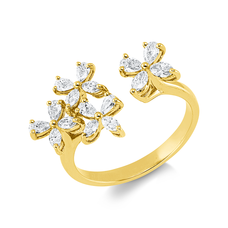 Ring    aus 750/-18 Karat Gelbgold mit 16 Diamanten 0