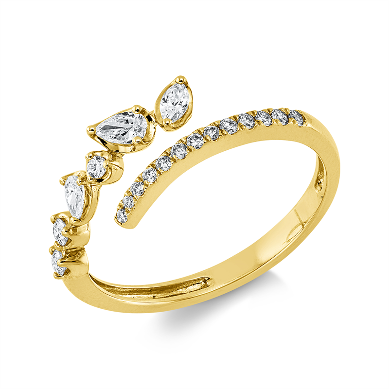 Ring    aus 750/-18 Karat Gelbgold mit 19 Diamanten 0