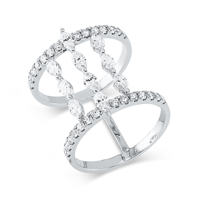 Ring    aus 750/-18 Karat Weißgold mit 38 Diamanten 1