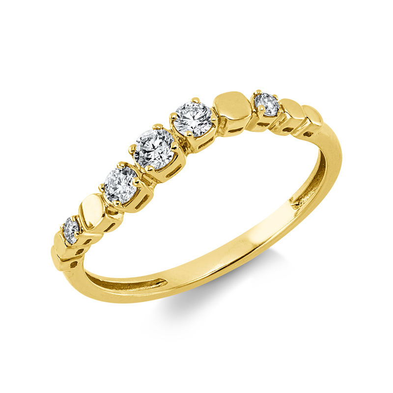 Ring    aus 750/-18 Karat Gelbgold mit 5 Diamanten 0