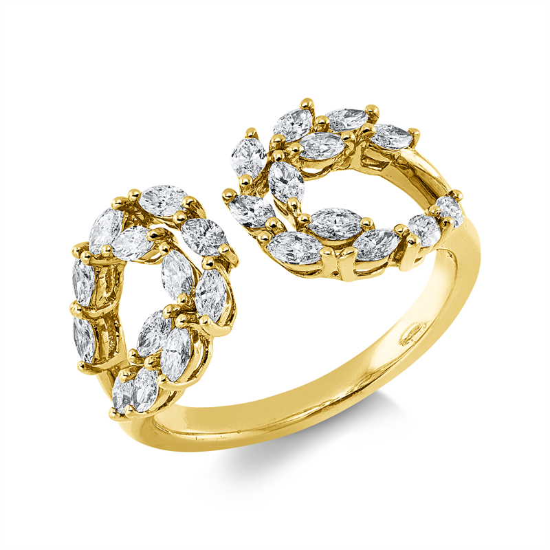 Ring    aus 750/-18 Karat Gelbgold mit 24 Diamanten 0