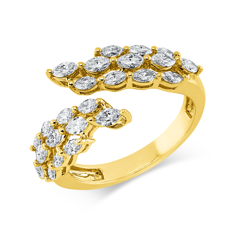 Ring    aus 750/-18 Karat Gelbgold mit 24 Diamanten 1