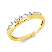 Ring    aus 750/-18 Karat Gelbgold / Weißgold mit 9 Diamanten 0