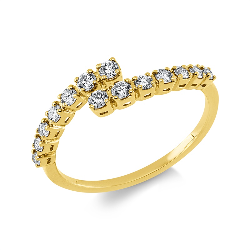 Ring    aus 750/-18 Karat Gelbgold mit 14 Diamanten 0
