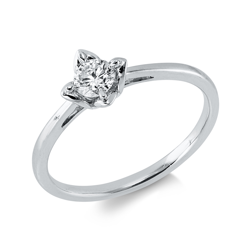 Ring    aus 750/-18 Karat Weißgold mit 1 Diamant 0