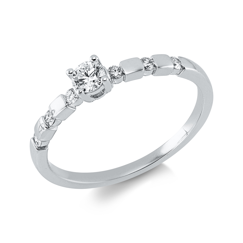 Ring    aus 750/-18 Karat Weißgold mit 7 Diamanten 0