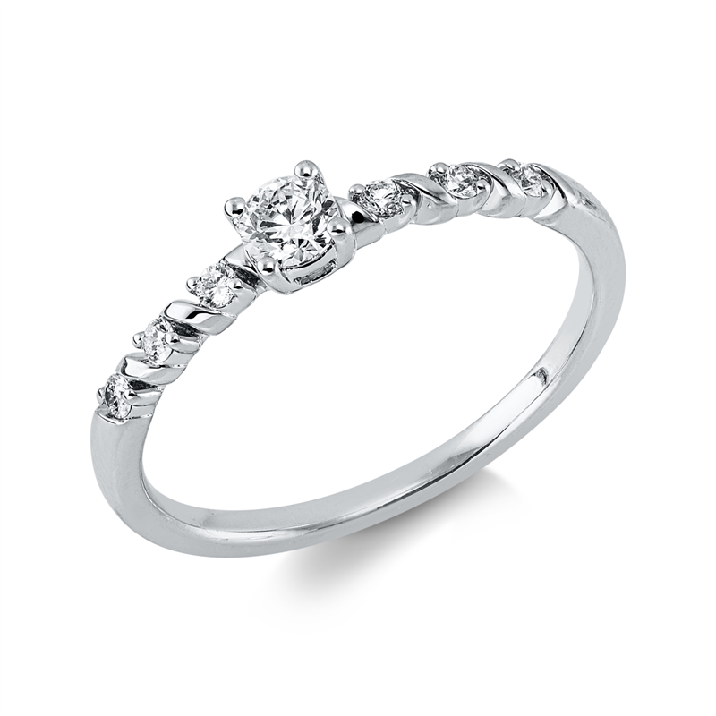 Ring    aus 750/-18 Karat Weißgold mit 7 Diamanten 0