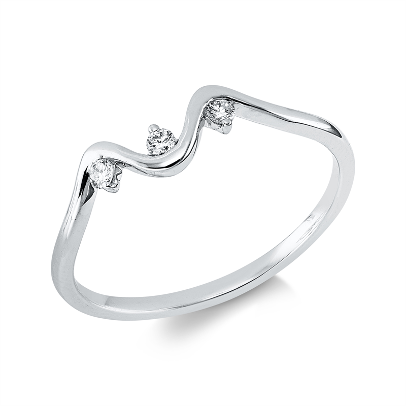 Ring    aus 750/-18 Karat Weißgold mit 3 Diamanten 0