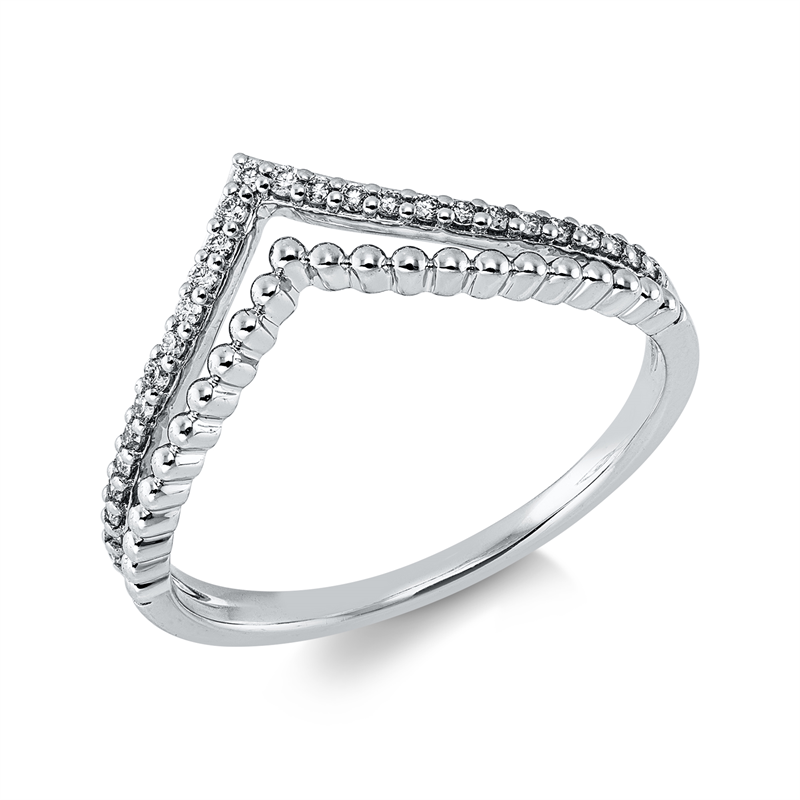 Ring    aus 750/-18 Karat Weißgold mit 27 Diamanten 0